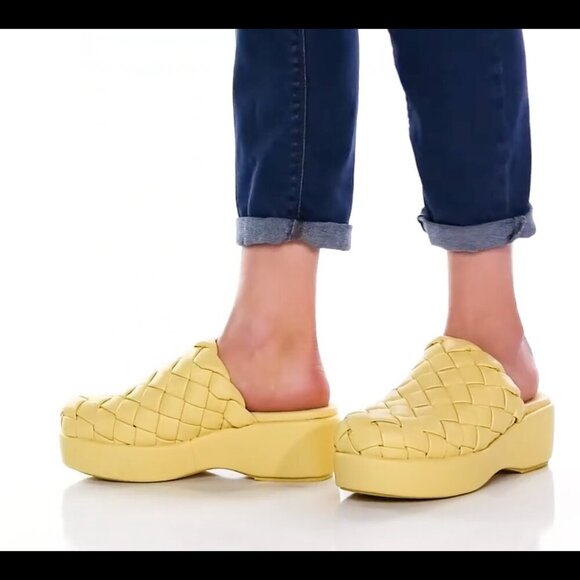 Sam Edelman Circus NY Julieta Clog Mules Platform Open Shoes Quilted Yellow 6.5 - Picture 1 of 8